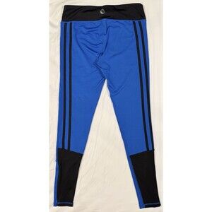 Yoshion Yoga Leggings Women’s Large Blue Black Double Stripe Althletic Workout